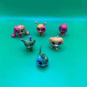 LOT 6 Littlest Pet Shop LPS Hasbro Alien Dog Breely Buggles Apricotta Fish Bird